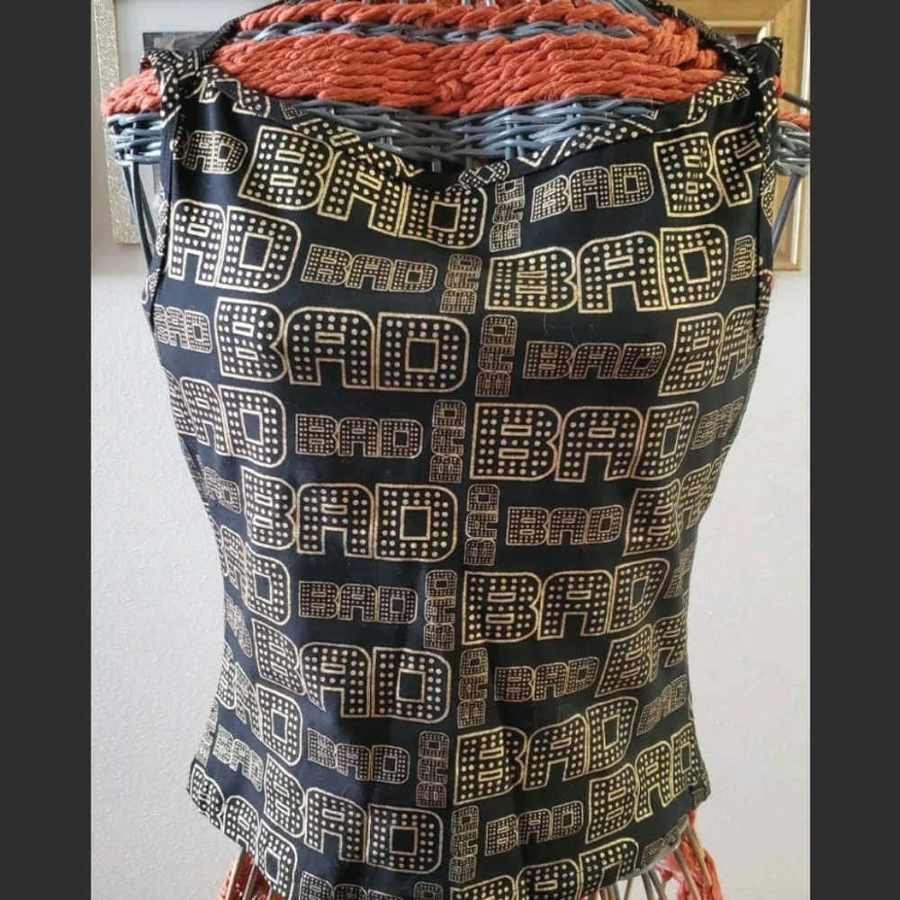 Lip Service ROCK SLUT Line BAD Print Short Sleeve Shirt NEW Large Y2K RARE Top